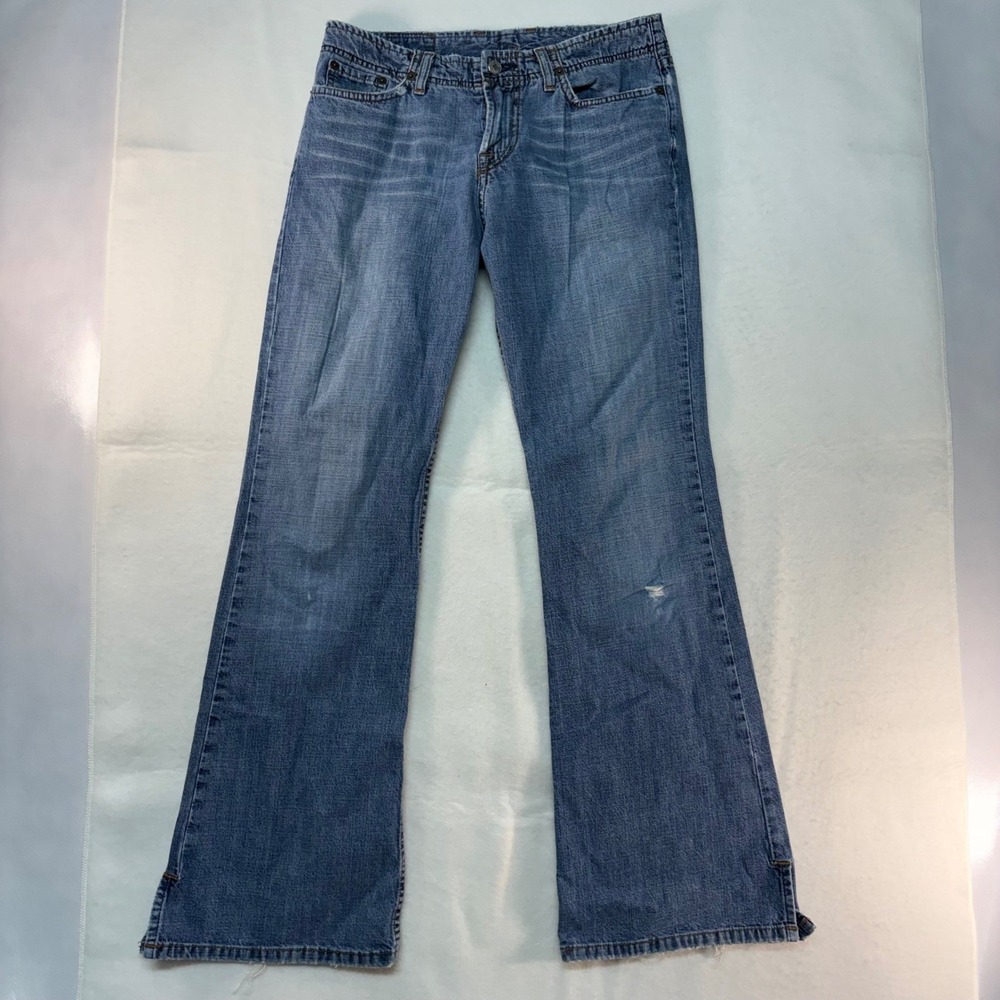 Lucky Brand Dungarees Bootcut Jeans Womens Blue Medium‎ Wash Made in USA Y2K 31"